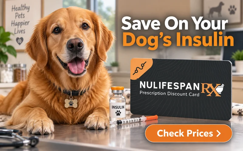 Dog insulin savings with prescription card