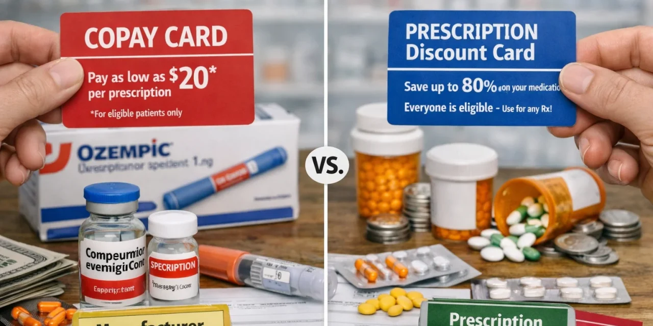 Manufacturer Copay Cards vs. Prescription Discount Cards: What’s the Difference?