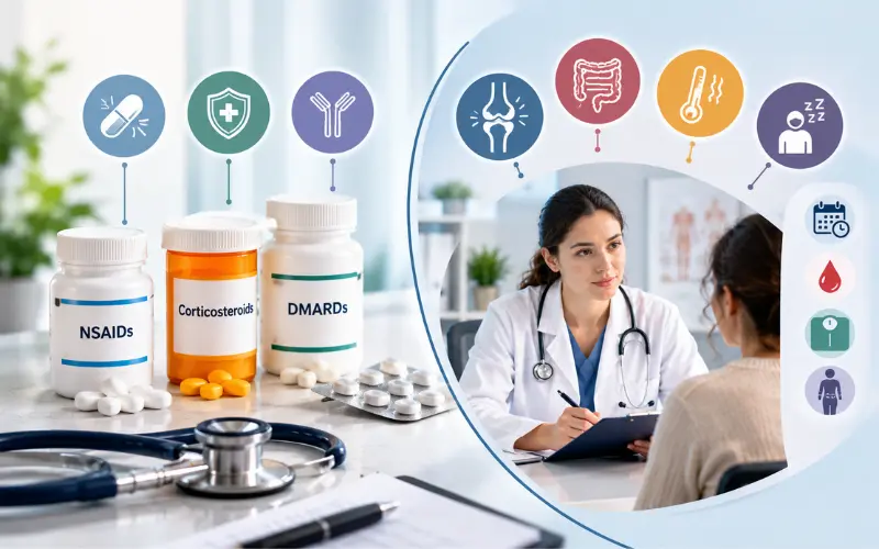 Anti-inflammatory medications and medical consultation