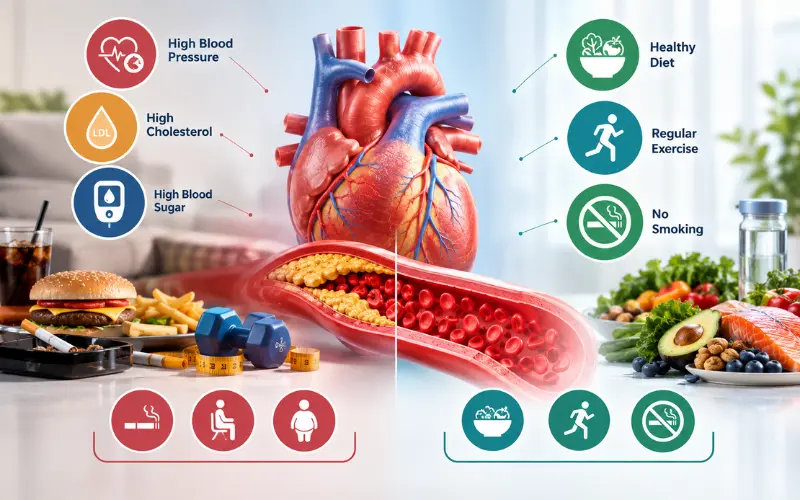 Heart disease risk factors and healthy lifestyle choices