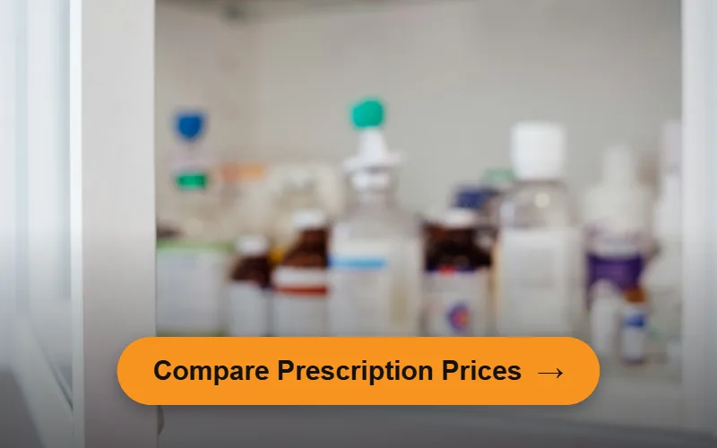 Medicine cabinet with prescription bottles - compare prescription prices